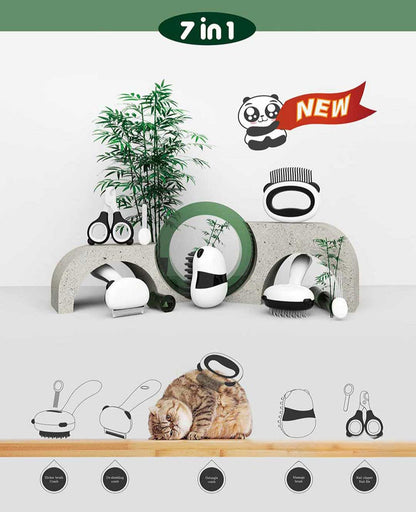 Waggle Panda 7 in 1 Cat & Dog Grooming Kit